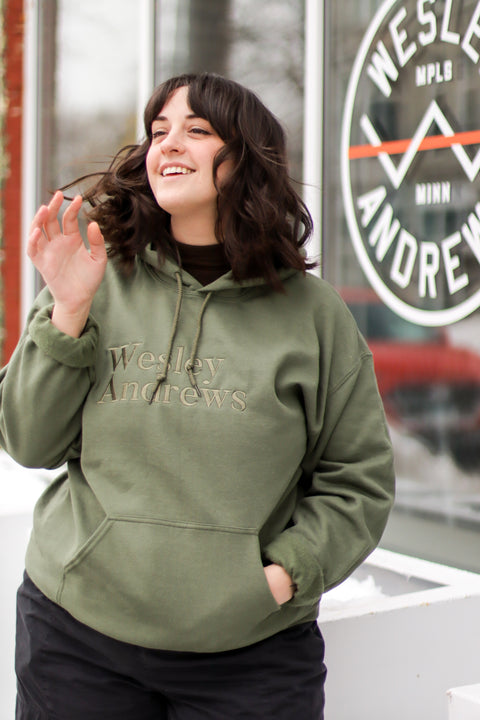 Embroidered Logo Color Hoodie